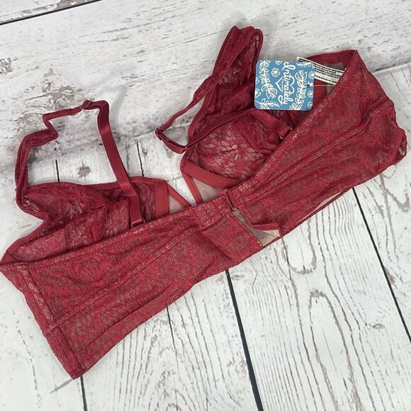 Free People Intimately Bra Small Tameeka Underwire Bralette Berry Electric Red - Picture 5 of 10